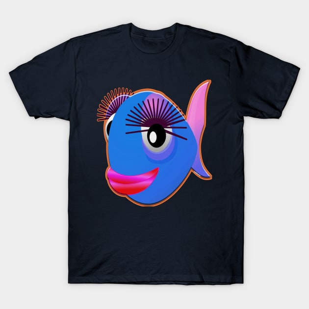 Flirtatious woman fish fish color T-Shirt by Lebihanto